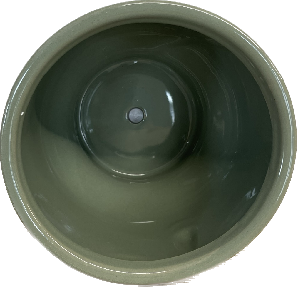5.5IN LUCILLE FLORAL GLAZED PLANTER - GREEN