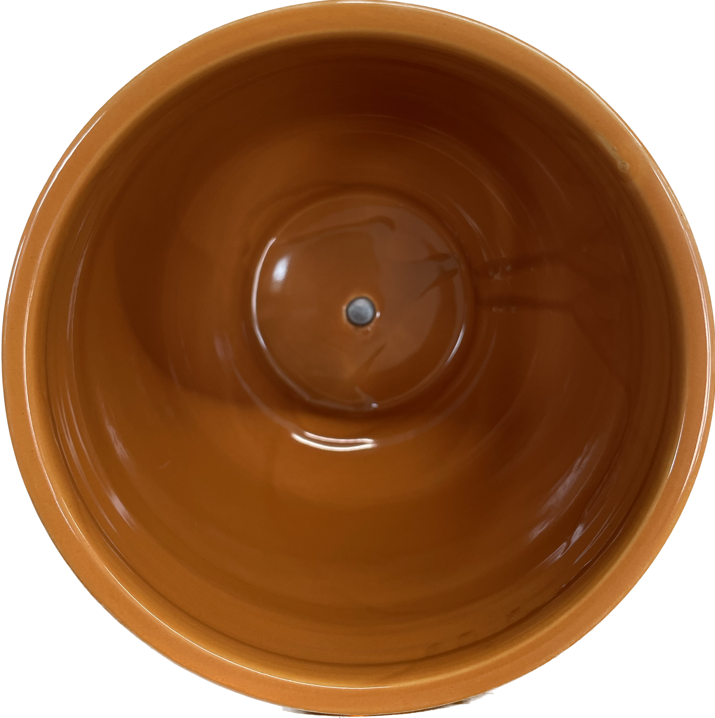 6.7IN DECO CUP FLORAL GLAZED PLANTER - ORANGE
