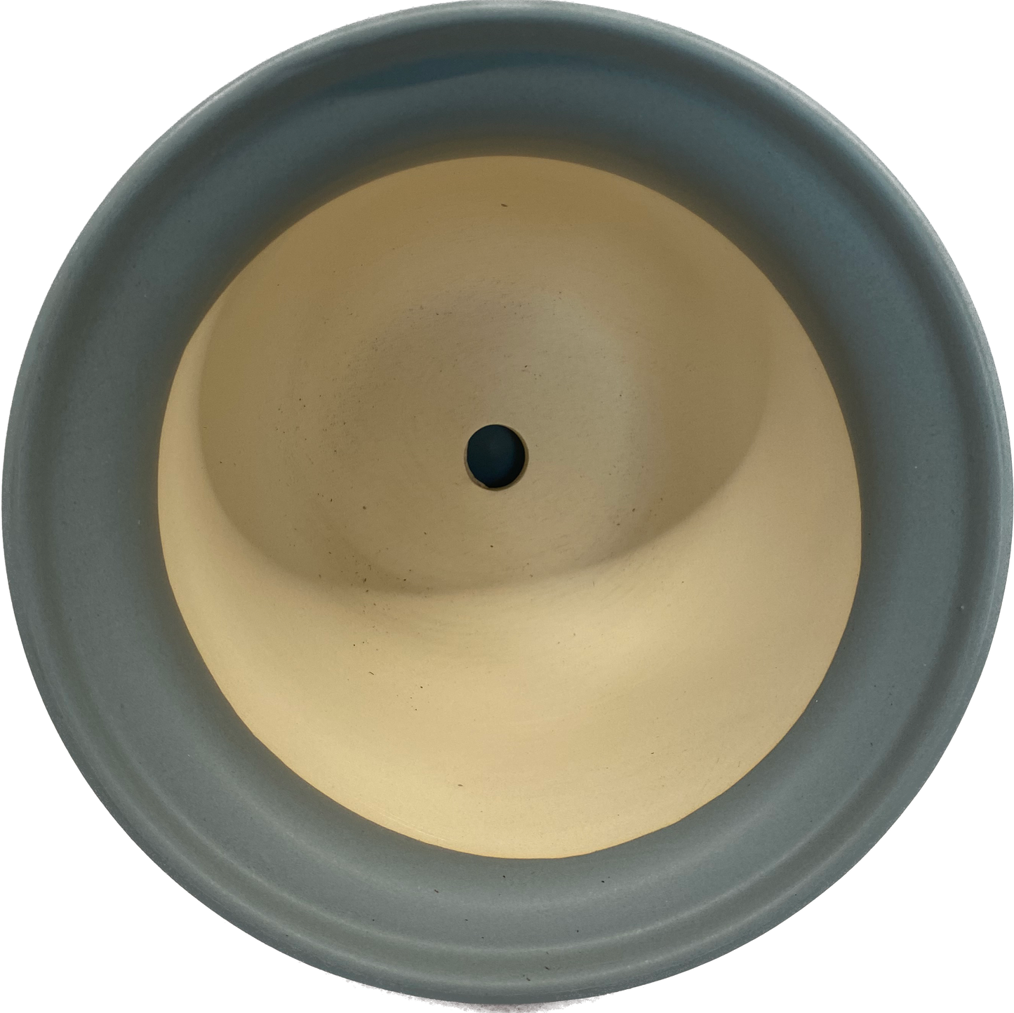 LIPPED FLORAL GLAZED POT WITH SAUCER - MATTE LIGHT GREY