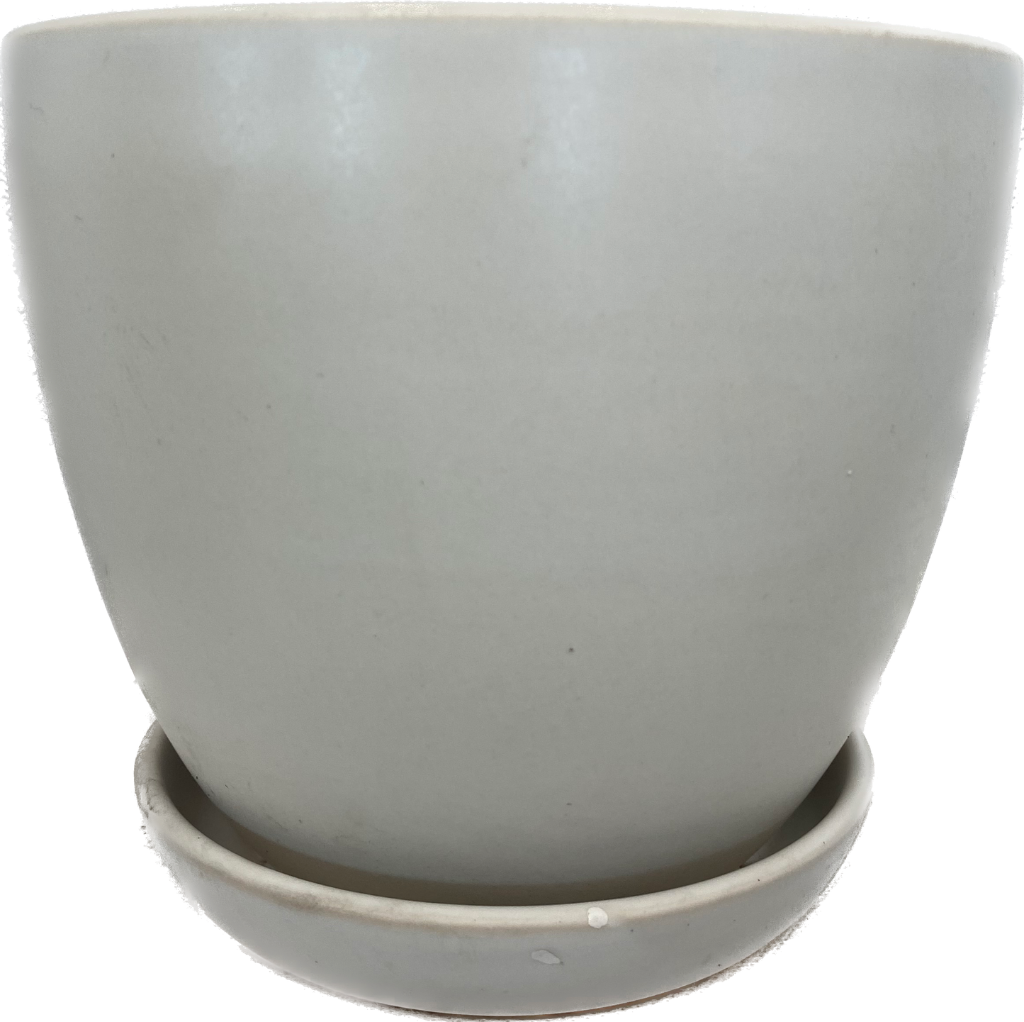 BELL PLANTER WITH SAUCER - MATTE WHITE