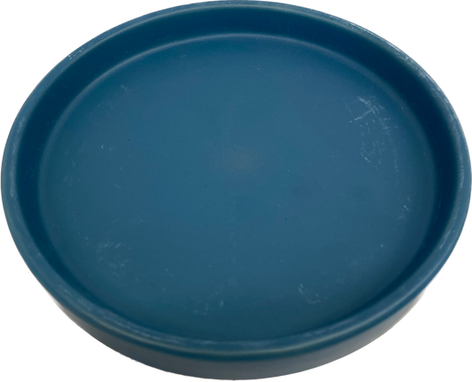 6.5IN COPA FLORAL GLAZED PLANTER SAUCER - MATTE DARK BLUE