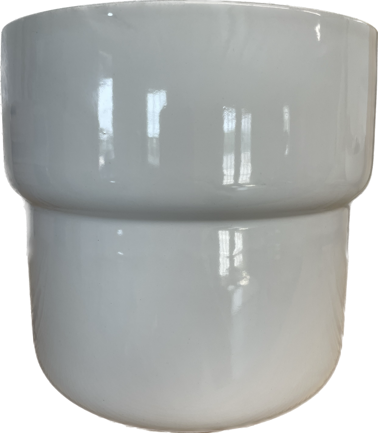 7.8IN LANE CYLINDER FLORAL GLAZED POT - WHITE