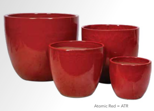 PIKA FLORAL GLAZED POT - ATOMIC RED