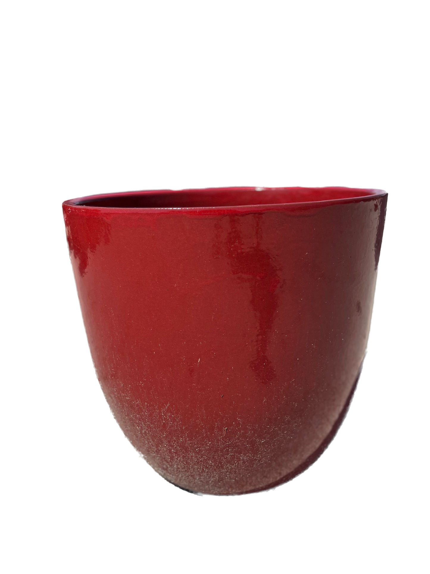 PIKA FLORAL GLAZED POT - ATOMIC RED