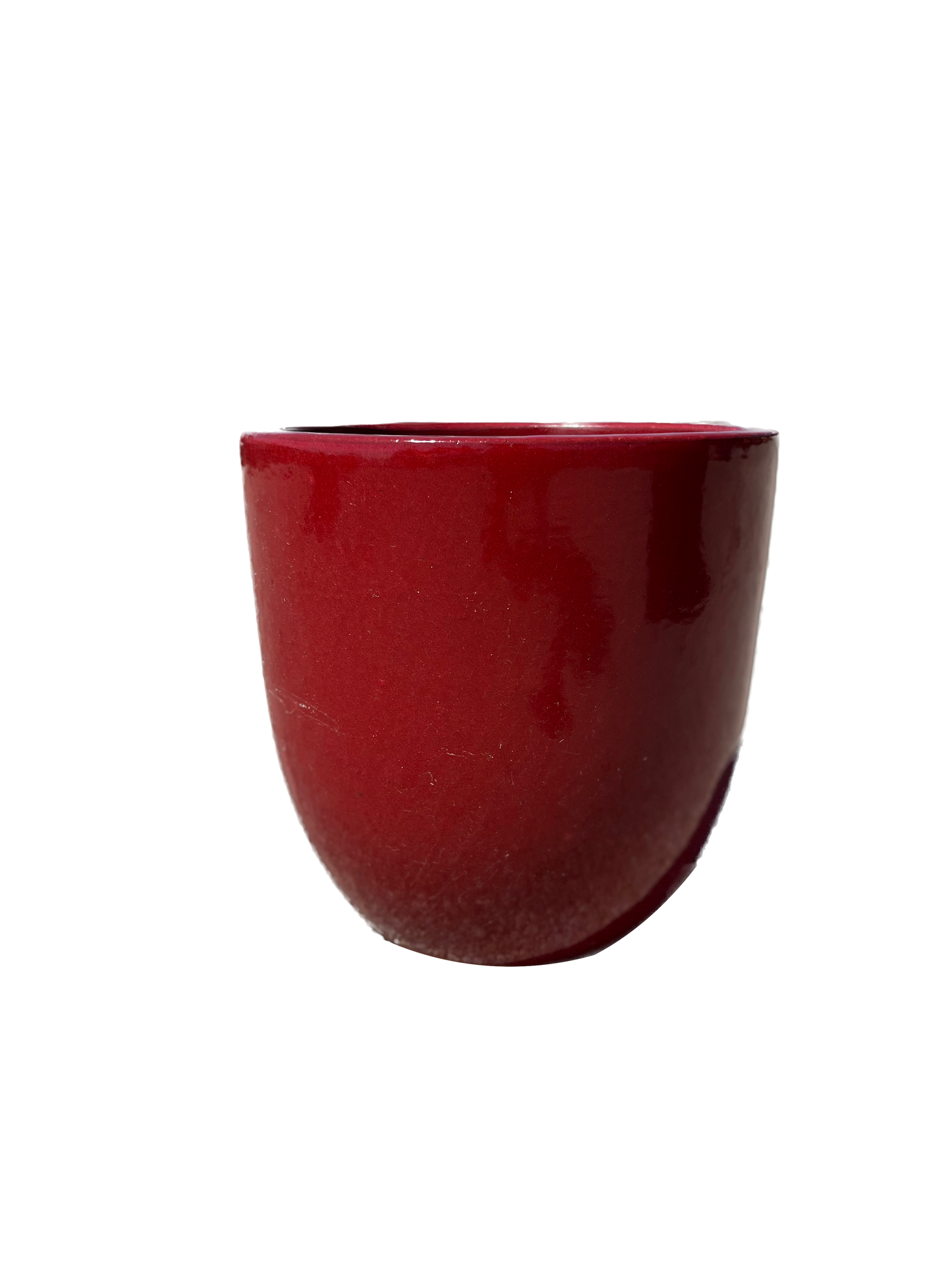 PIKA FLORAL GLAZED POT - ATOMIC RED