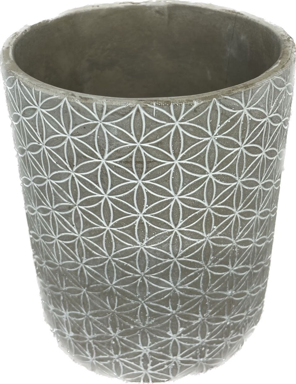 Tall Digital Snowflake Concrete Cylinder