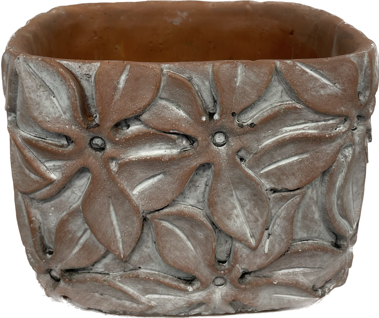 Floral Square Terracotta Planter