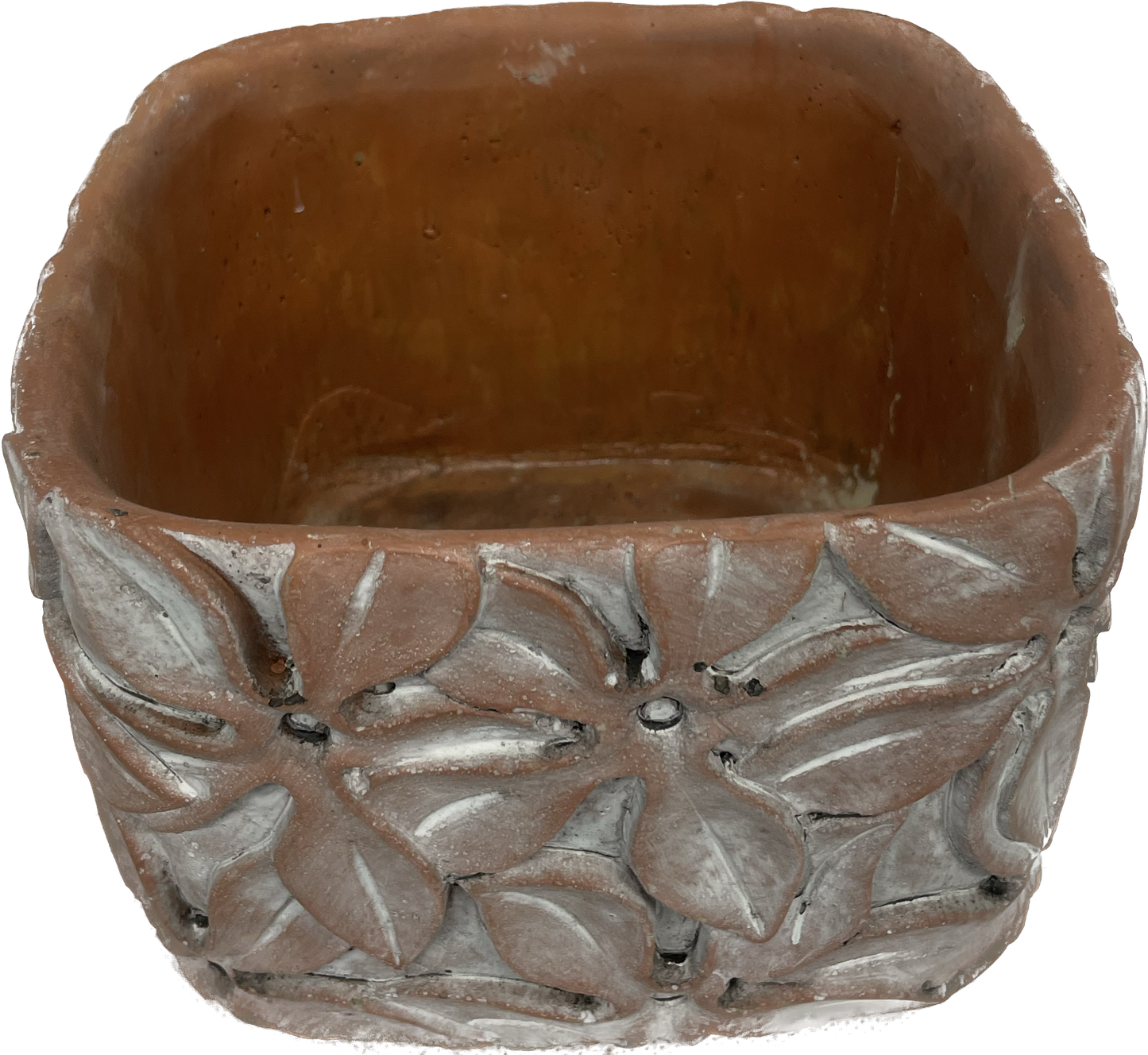 Floral Square Terracotta Planter