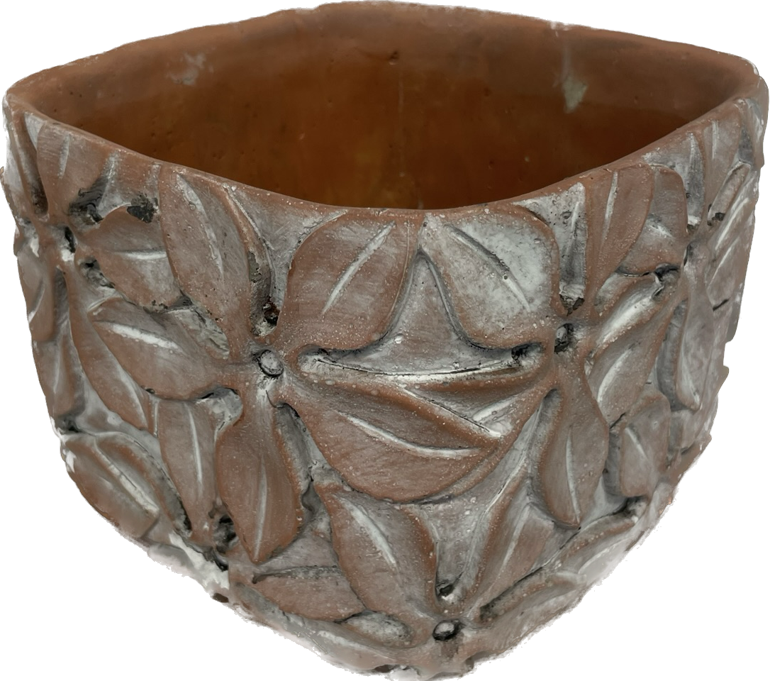 Floral Square Terracotta Planter