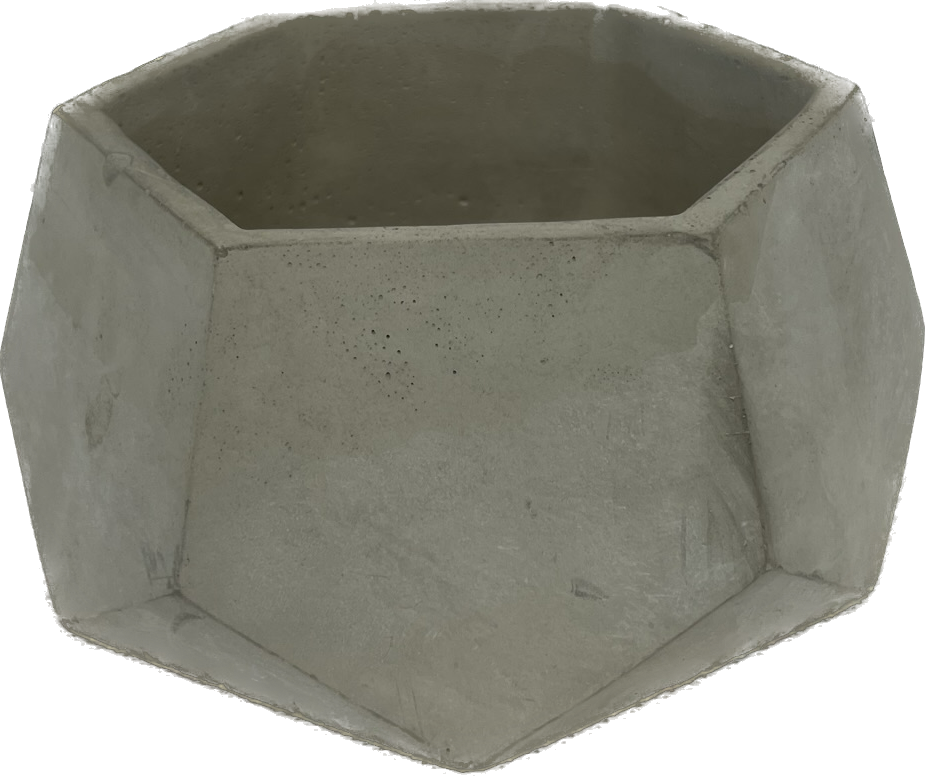 Low Hexagon Concrete Planter