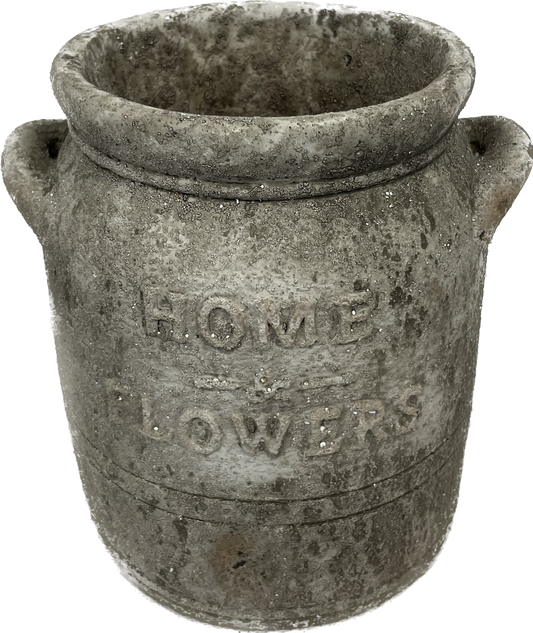 Home And Flowers Concrete Jar