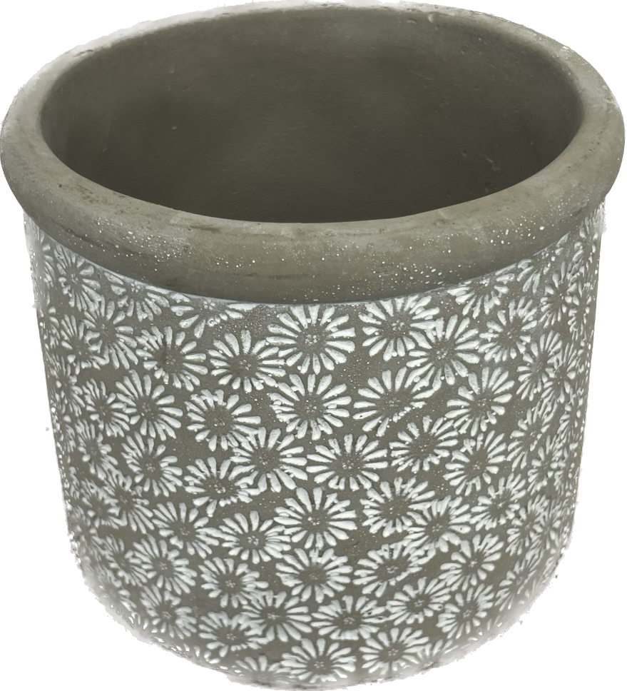 Tall Flower Power Concrete Pot