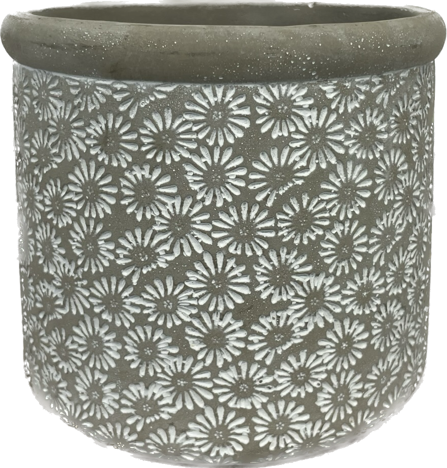 Tall Flower Power Concrete Pot