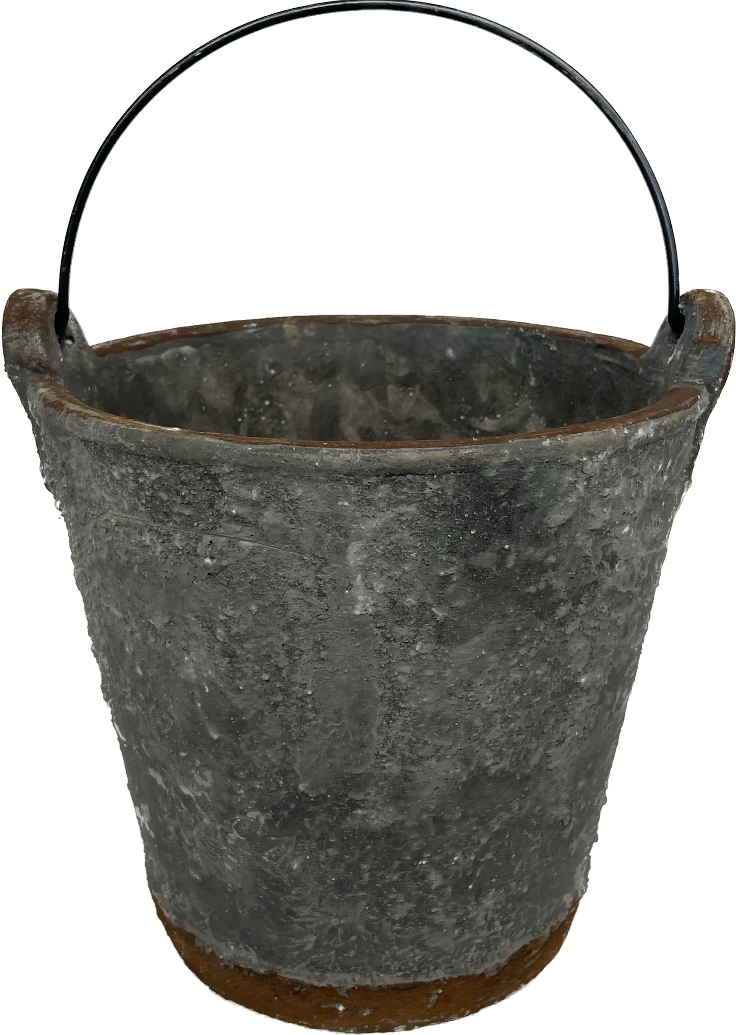 Wide Concrete Bucket Planter With Handle