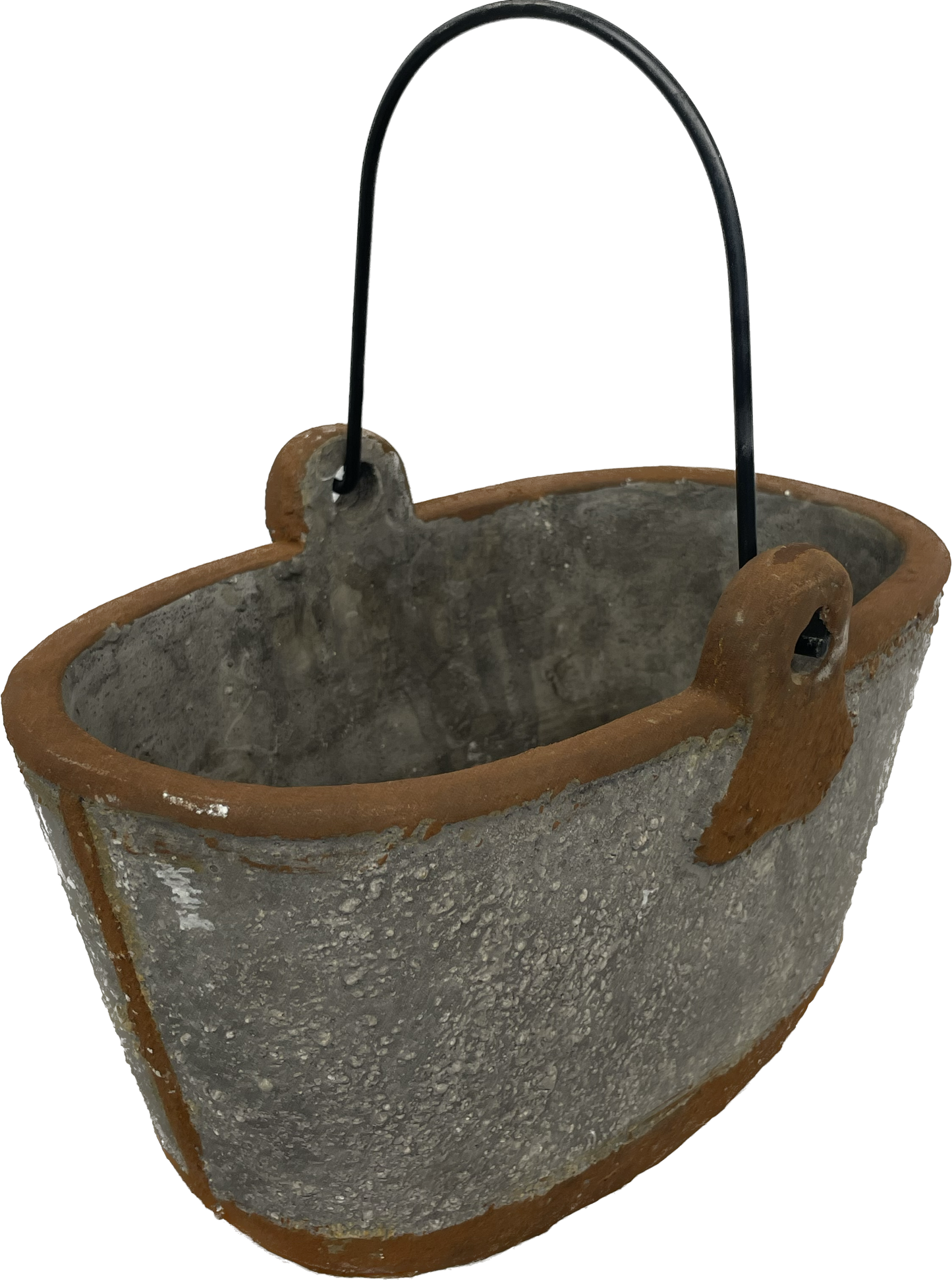 Short Oval Concrete Bucket With Planter