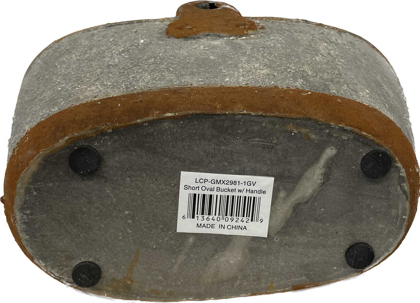 Short Oval Concrete Bucket With Planter