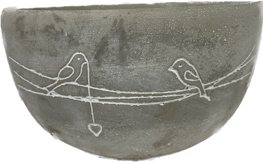 Bird On Wire Concrete Bowl