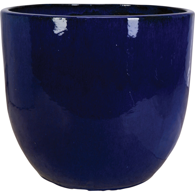 PIKA FLORAL GLAZED POT - FALLING BLUE